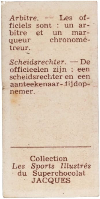 1930s Jacques Chocolat Les Sports Illustres Type 1 Basketball #4 Scheidsrechter