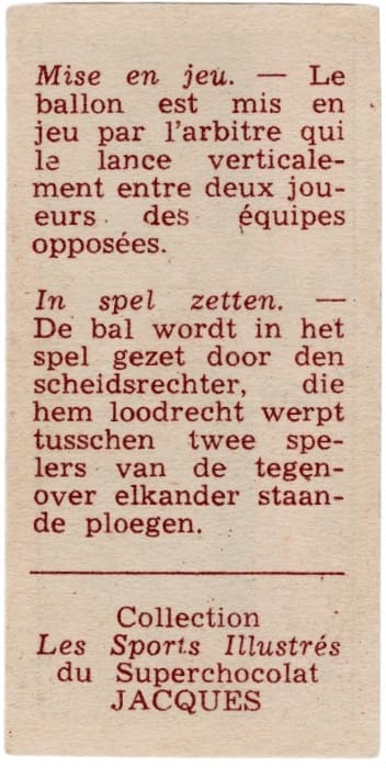 1930s Jacques Chocolat Les Sports Illustres Type 1 Basketball #5 In spel zetten