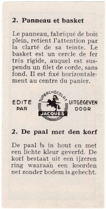 1933 Jacques Chocolat Les Sports Illustres Type 2 #2 De paal met den korf