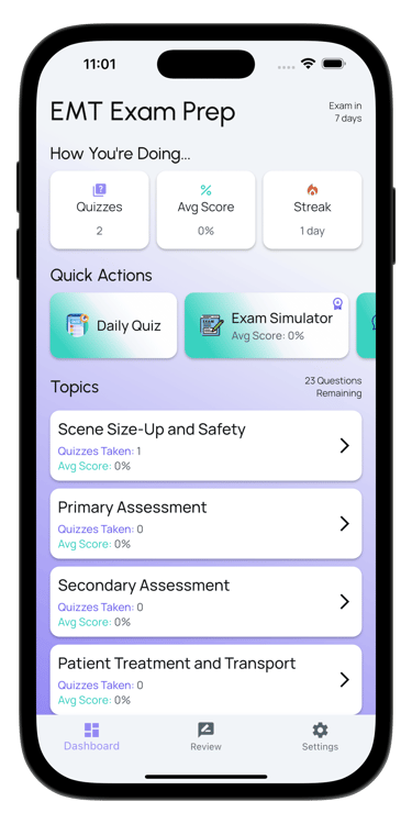 emt exam prep screenshot