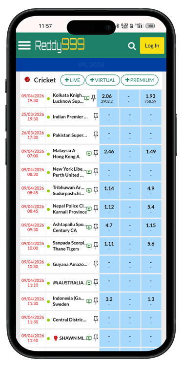 reddy999 Gaming cricket id
