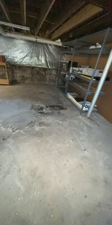 Basement cleared after junk removal and cleanout