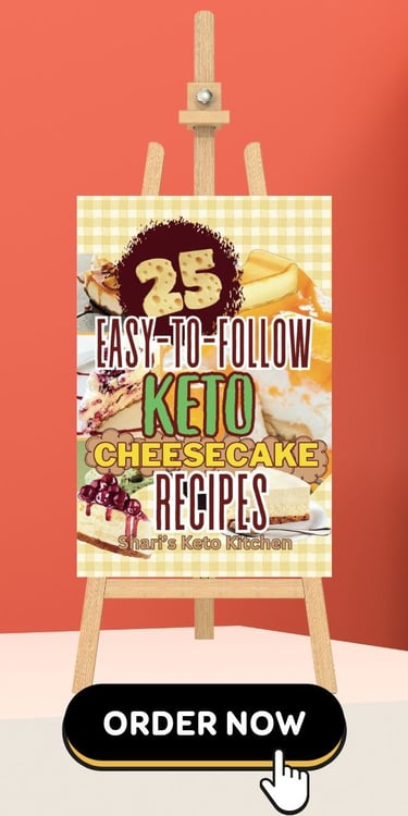 a sign that says easy to follow keto cheesecake recipe