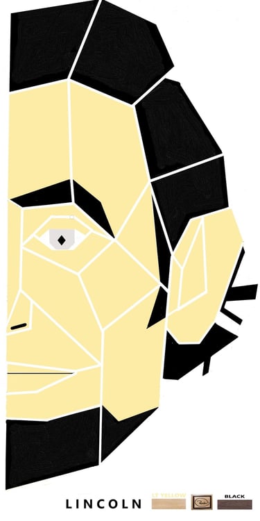 LINCOLN  face left side richWOODart.com straight line art 
