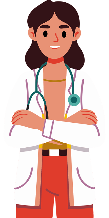 La médica con su estetoscopio te espera.Instrumento médico formado por auriculares, un tubo flexible