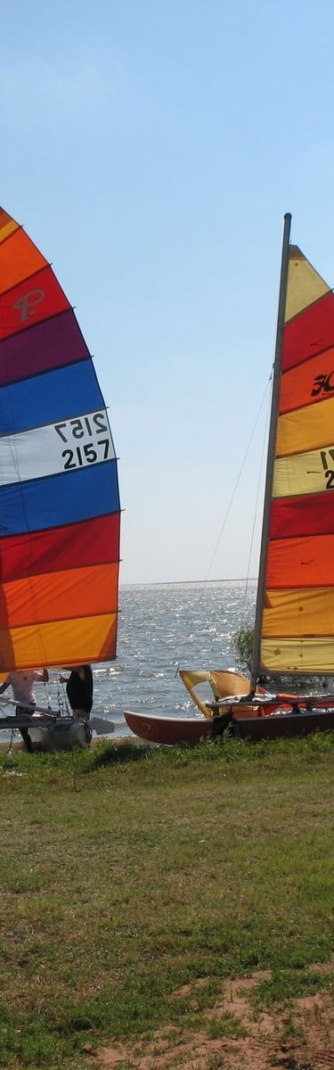 Wichita Falls Sailing Club, sandy beach at Lake Arrowhead, TX