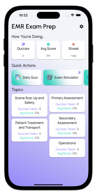 emr exam prep screenshot