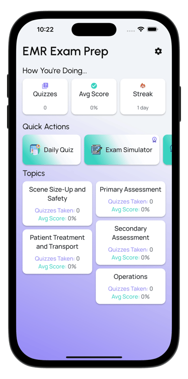 emr exam prep screenshot