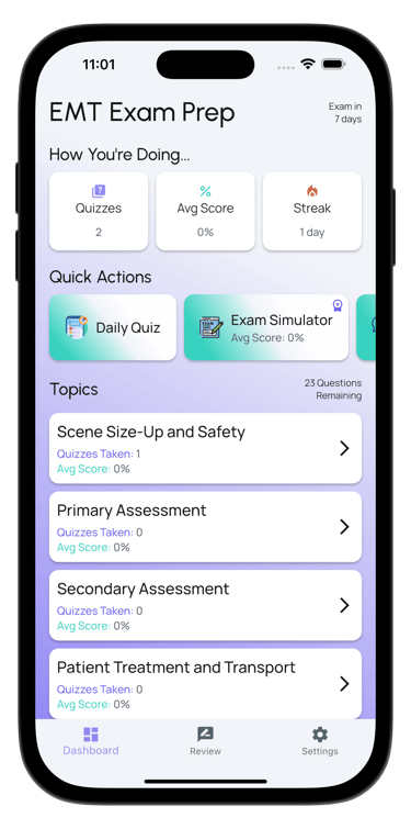 emt exam prep screenshot