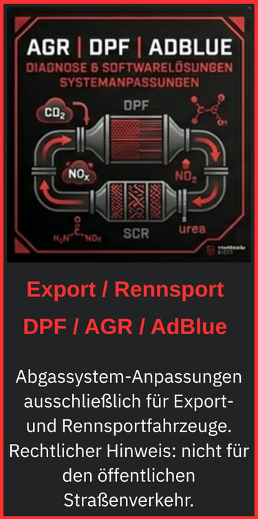 AGR DPF AdBlue Softwarelösungen Berlin - Tunerwerk Fehlerbehebung