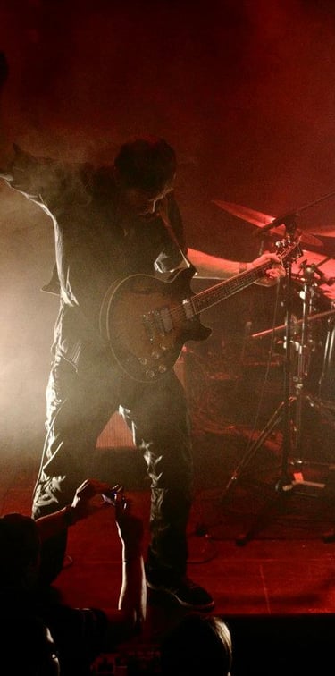 Fil Desmond, guitariste sur scène et studio