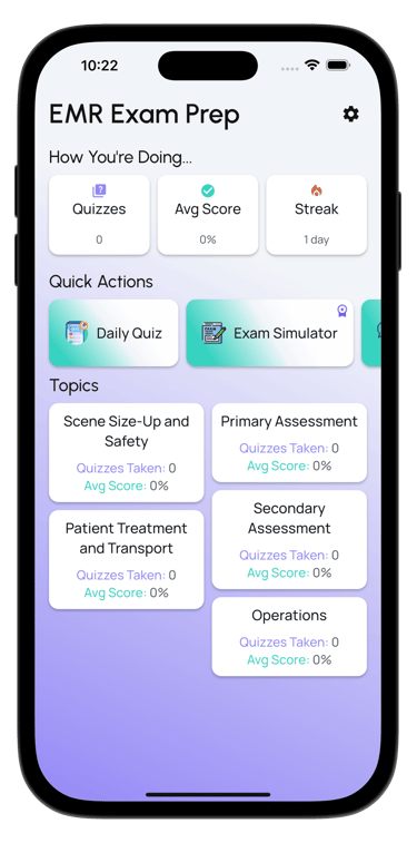 emr exam prep screenshot