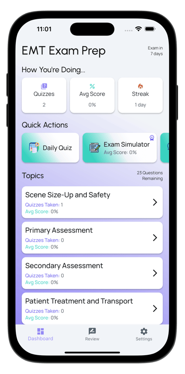 emt exam prep screenshot