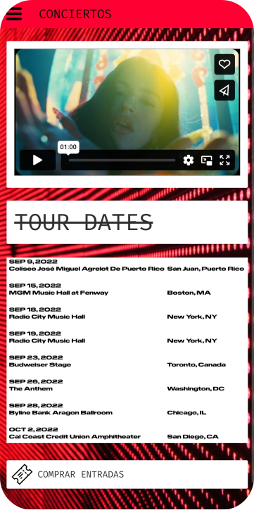 Aplicación para Artista La Rosalía