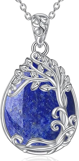 Lapis Lazuli Filigree Teardrop Pendant Necklace
