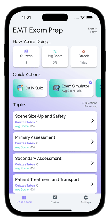 emt exam prep screenshot