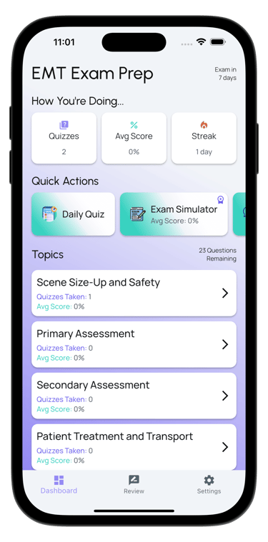 emt exam prep screenshot