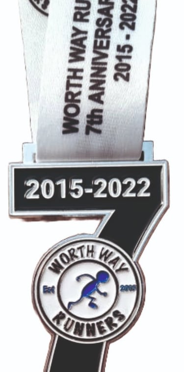 Worth Way Runners 7th Anniversary medals