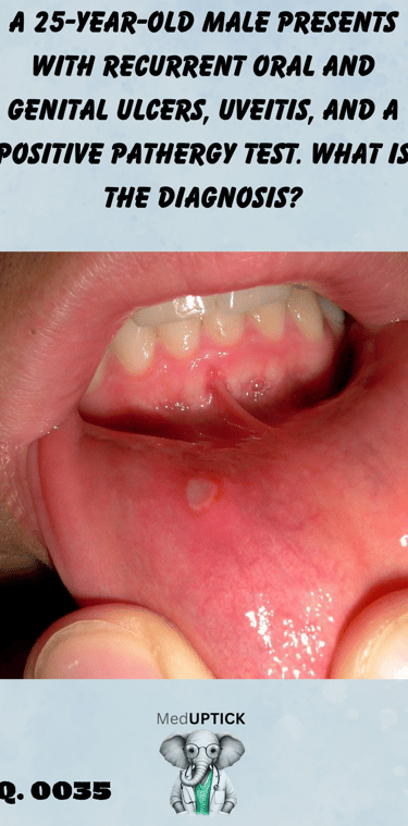 a close-up of an oral ulcer