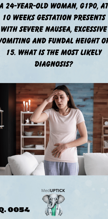 a visibly nauseous female early in pregnancy