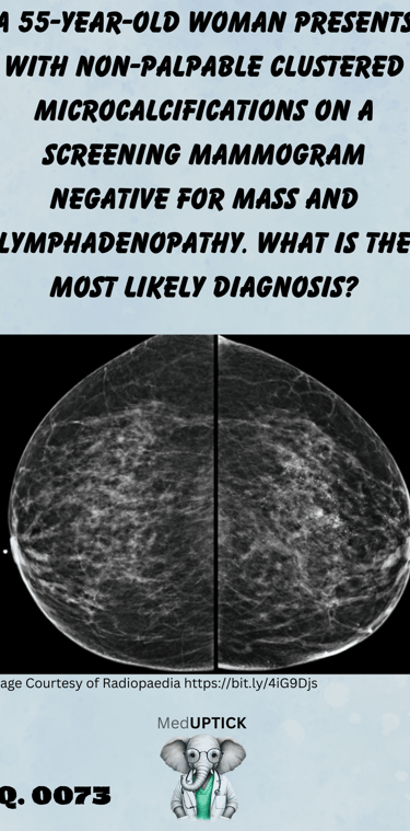 breast screening mammogram with microcalcifications