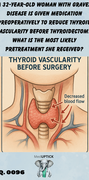 an illustration of a patient's neck showing the thyroid and major blood vessels