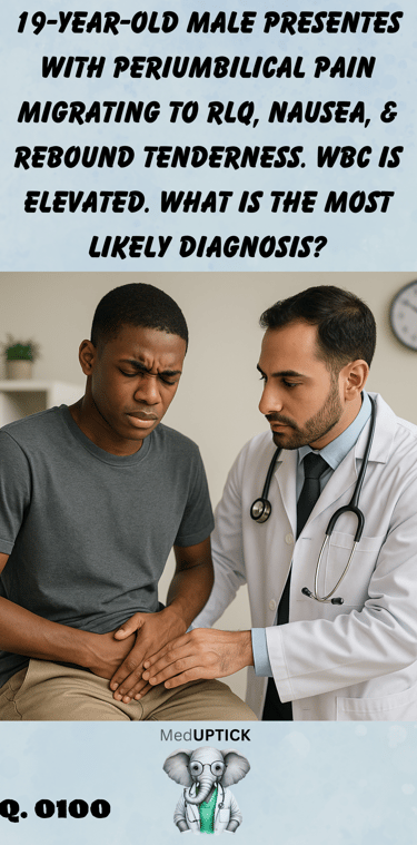a young African American adult male with lower right abdominal pain being examined by a male doctor