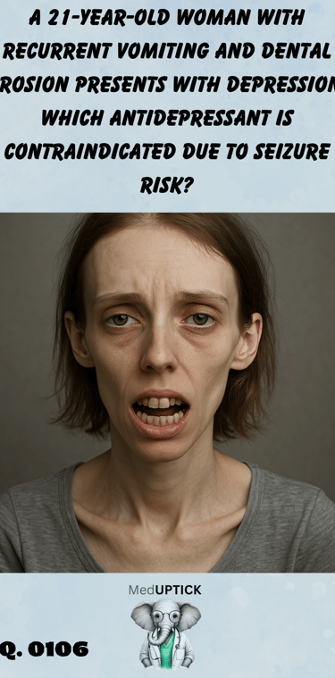 a thin woman who appears older and thinner than normal for her age with decaying teeth