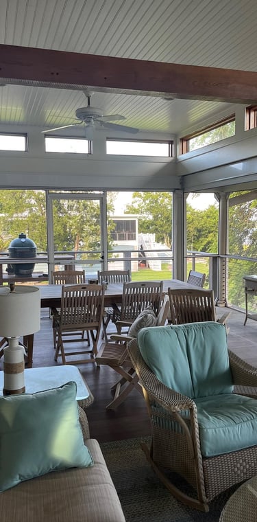 Screen porch utilizing Original Screen Tight with Super Screen.