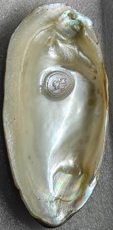 "Approx 11mm white cultured pearl featuring a divine face design–with nucleus implantation-for global shipment"