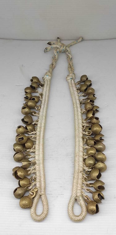 "Handcrafted tribal anklet pair with large bells–traditional foot accessory-Globally demanded"