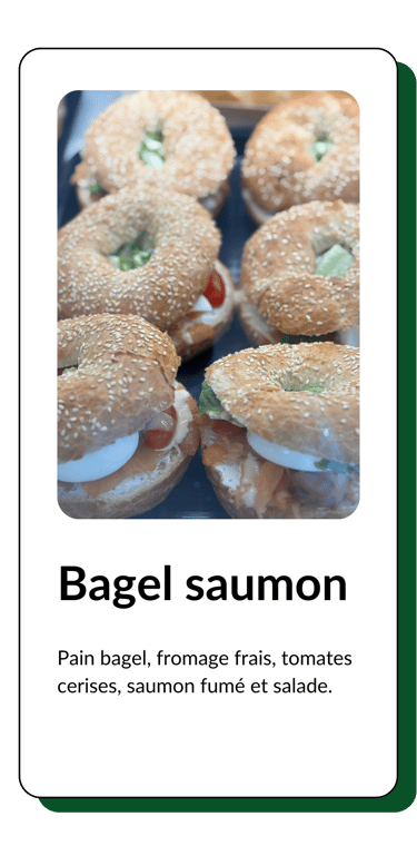 bagel saumon fumé, fromage frais