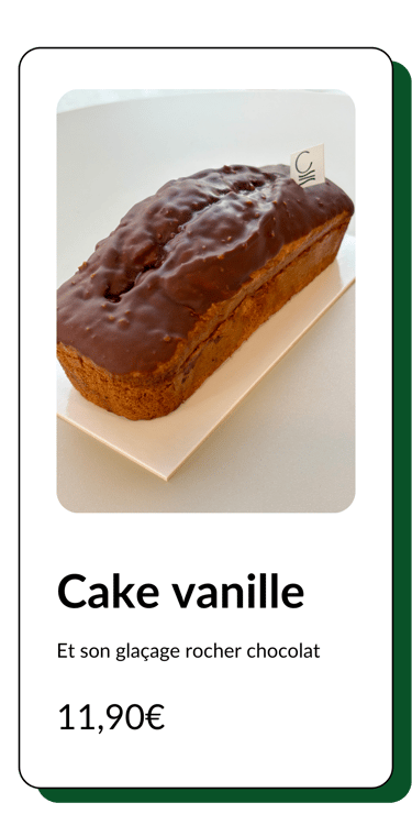 cake vanille avec un glaçage rocher chocolat