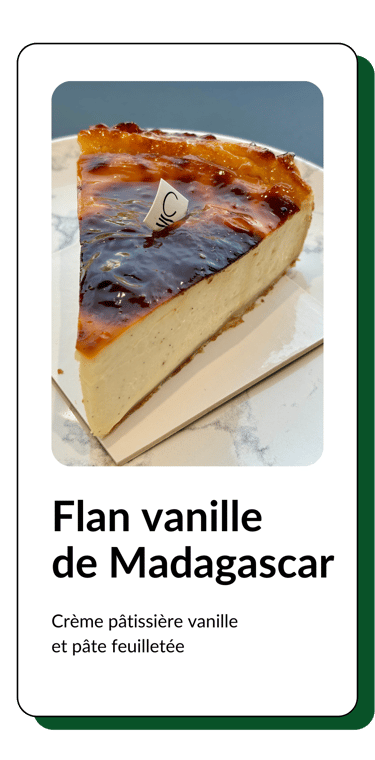 part de flan vanille de madagascar