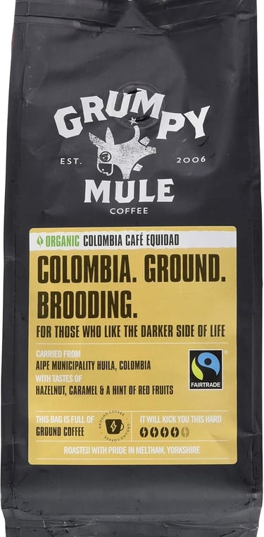 a coffee bag of coffee beans and groundnuts