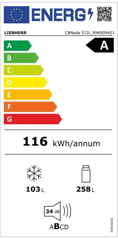Energielevel vom Liebherr CBNsda 572i