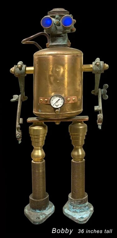 Found object robot named Bobby by Santa Barbara artist Tal Avitzur.