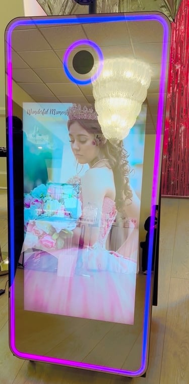 Mirror Photo Booth, Photobooth, sweet 16, Quinceanera, Birthday, Wedding