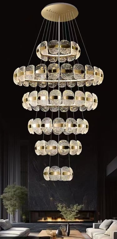 Modern Gold LED Chandelier for Luxury Foyers - Fanxi Technology B2B Manufacturer