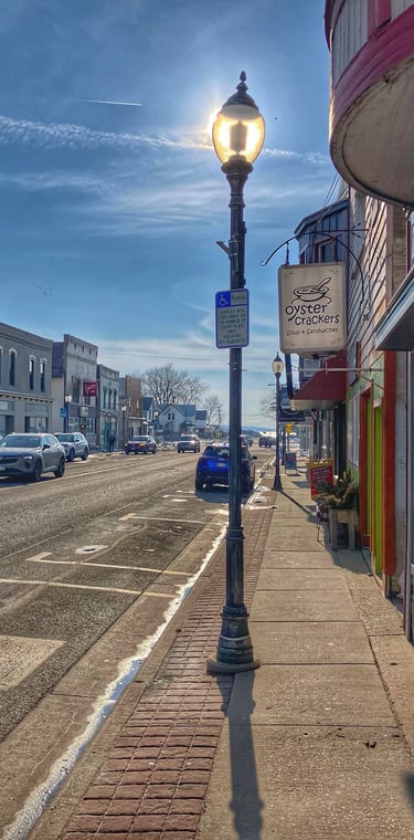 Image of main street in Montello, Wisconsin. 