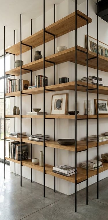 Mueble industrial de acero y madera fabricado a medida, Murcia