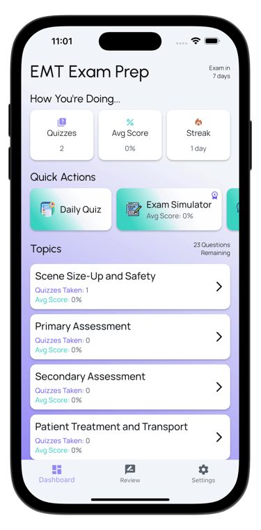 emt exam prep screenshot