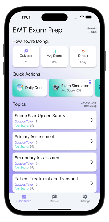 emt exam prep screenshot