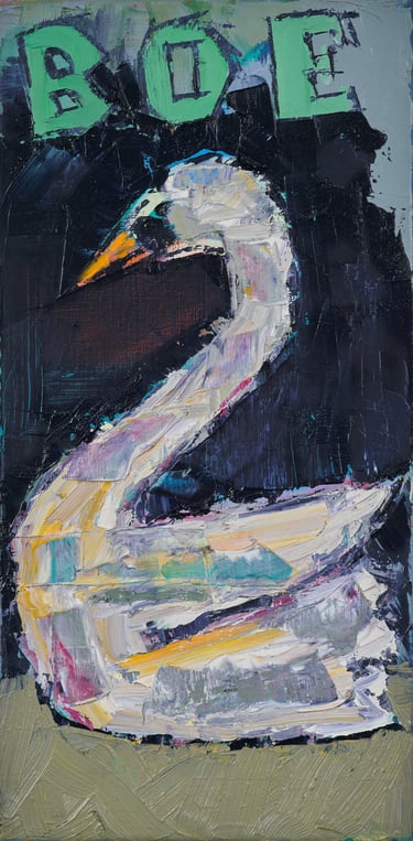 Kunstwerk De Bedreigde Zwaan gemaakt door Henk Tieten