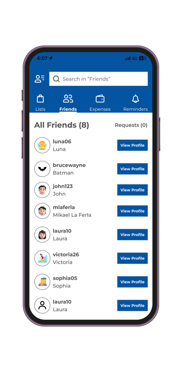 Shopden's Friend List