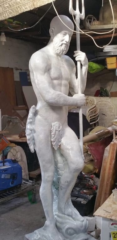 Poseidon / Neptune. Private customer, Canberra. Life size with portrait.