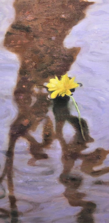 YELLOW FLOWER FLOATING 55 X 46