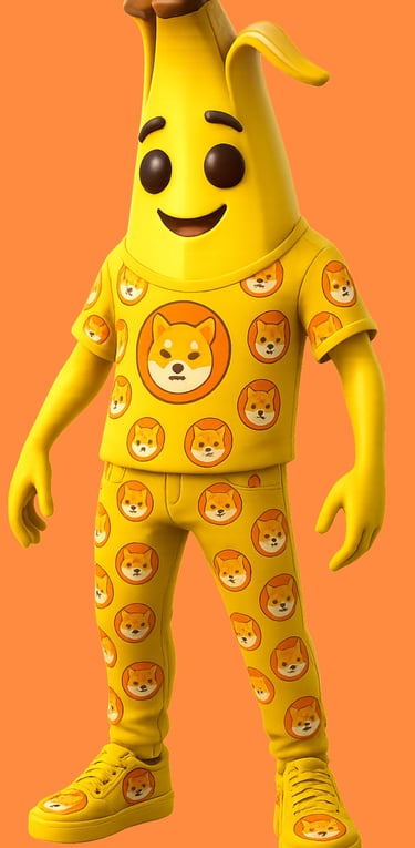 a banana banana character in a yellow shirt and yellow pants