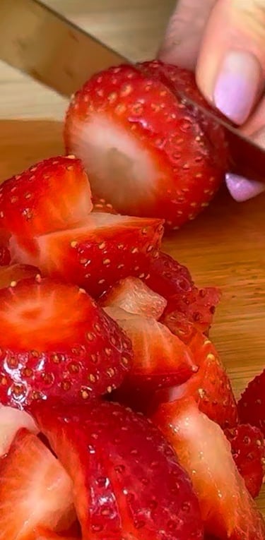 Cut the strawberries