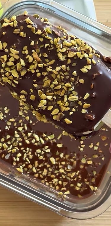 Sprinkle with Chopped Pistachios Before the Chocolate Sets